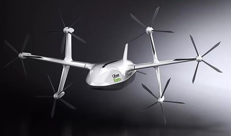 Компанія Uber показала проект дрона для доставки їжі
