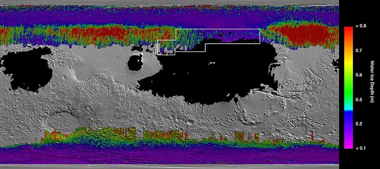 Вчені NASA склали карту води на Марсі Вчені NASA склали карту води на Марсі