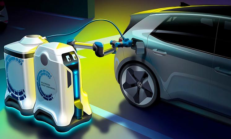Volkswagen розробив оригінального робота-заправника для паркінгів