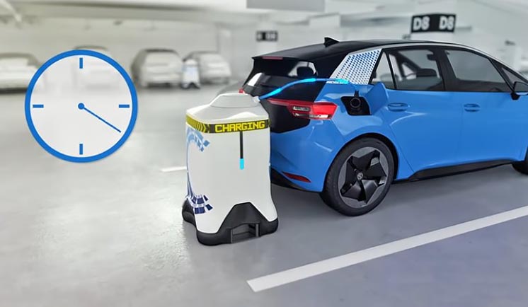 Volkswagen розробив оригінального робота-заправника для паркінгів Volkswagen розробив оригінального робота-заправника для паркінгів