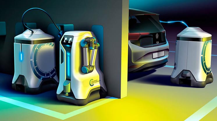 Volkswagen розробив оригінального робота-заправника для паркінгів Volkswagen розробив оригінального робота-заправника для паркінгів